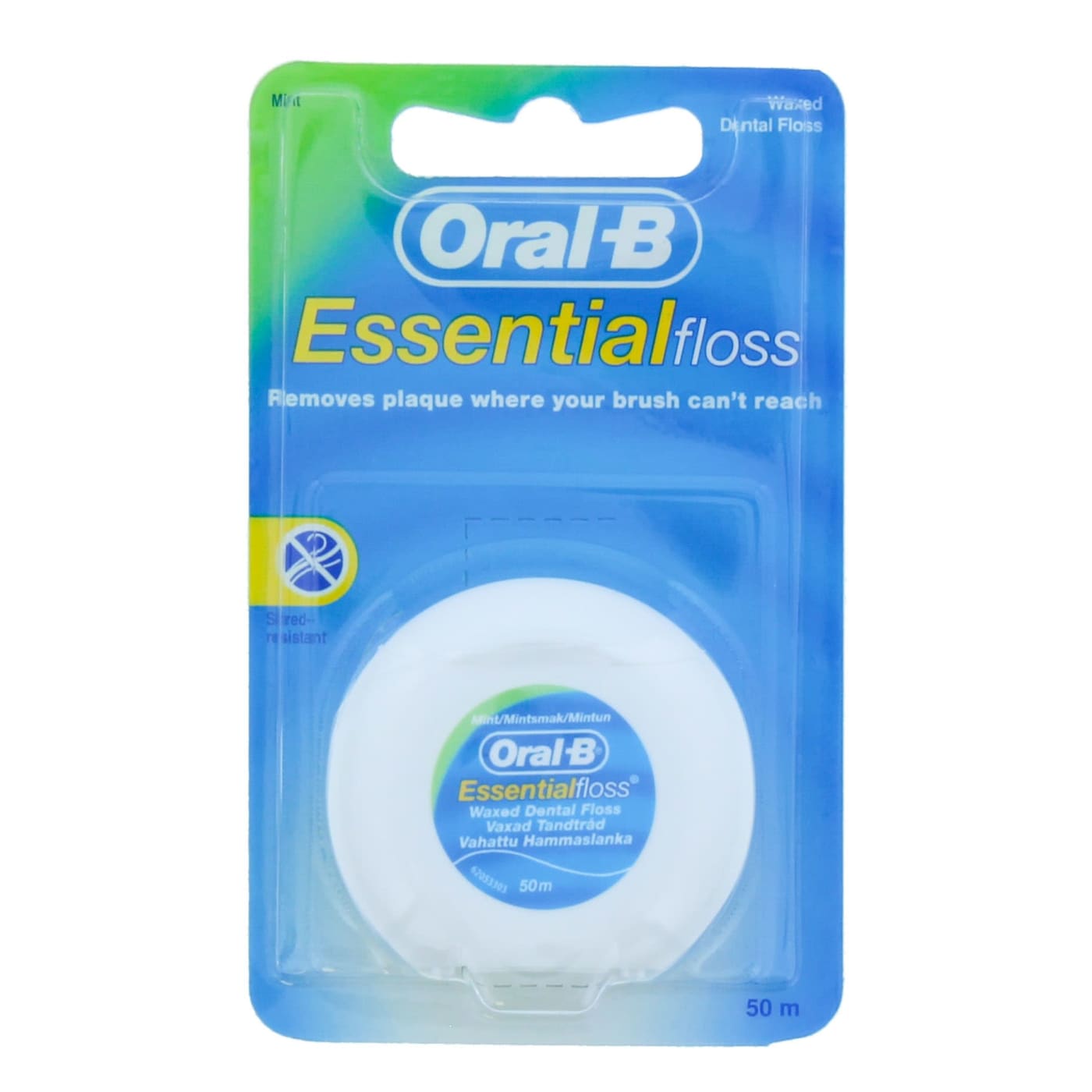 Oral-B Essential Floss - Élimine la plaque dentaire - Fil dentaire ciré - Goût menthe - 50m