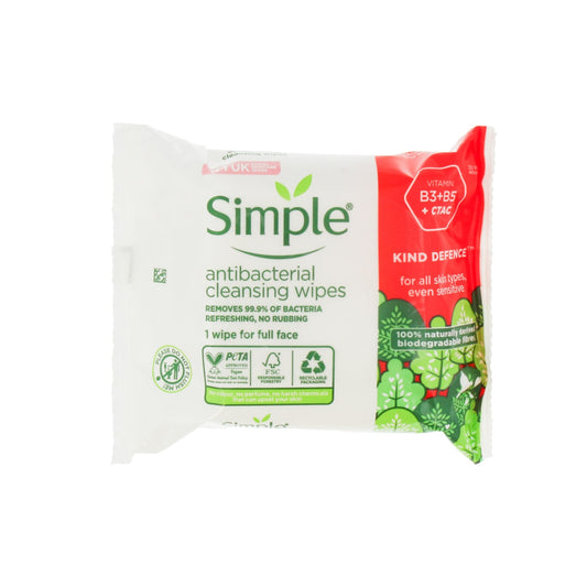 SIMPLE ANTI-BACT CLEANSING WIPES 20’S