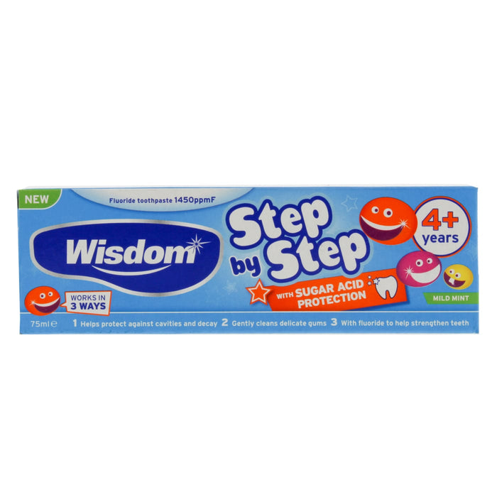 WISDOM STEP BY STEP 75ML TOOTH PASTE 4+YR