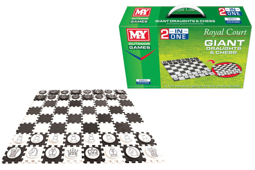 M.Y Giant Draughts & Chess 2-In-1 Game: Classic Strategy Fun for All Ages