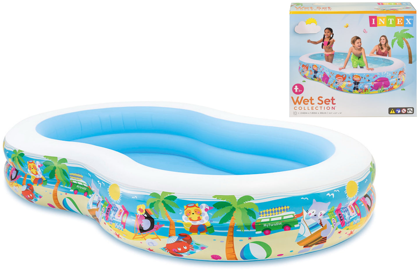 Swim Centre Seashore Pool 103" x 63" x 18" - Enjoy Splashing Fun in Your Backyard