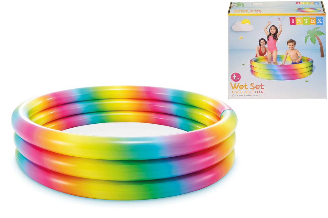Vibrant Rainbow Ombre Pool 3 Ring | 58" x 13" | Fun Summer Essentials