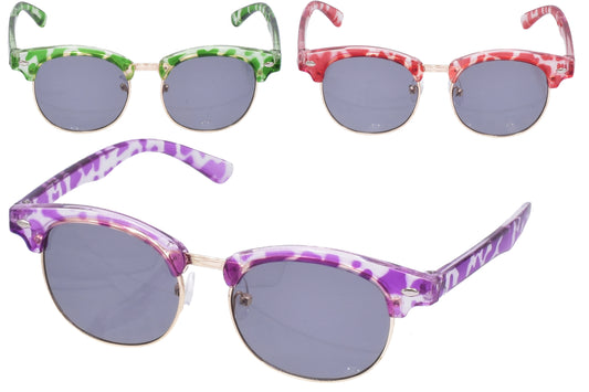 Stylish Kids Plastic & Metal Round Frame Sunglasses - 3 Assorted Colors