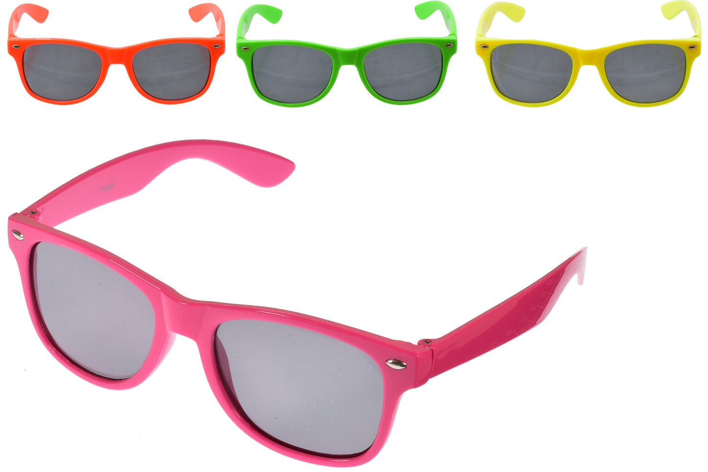 Trendy Kids Plastic Neon Frame Sunglasses | 4 Assorted Colors