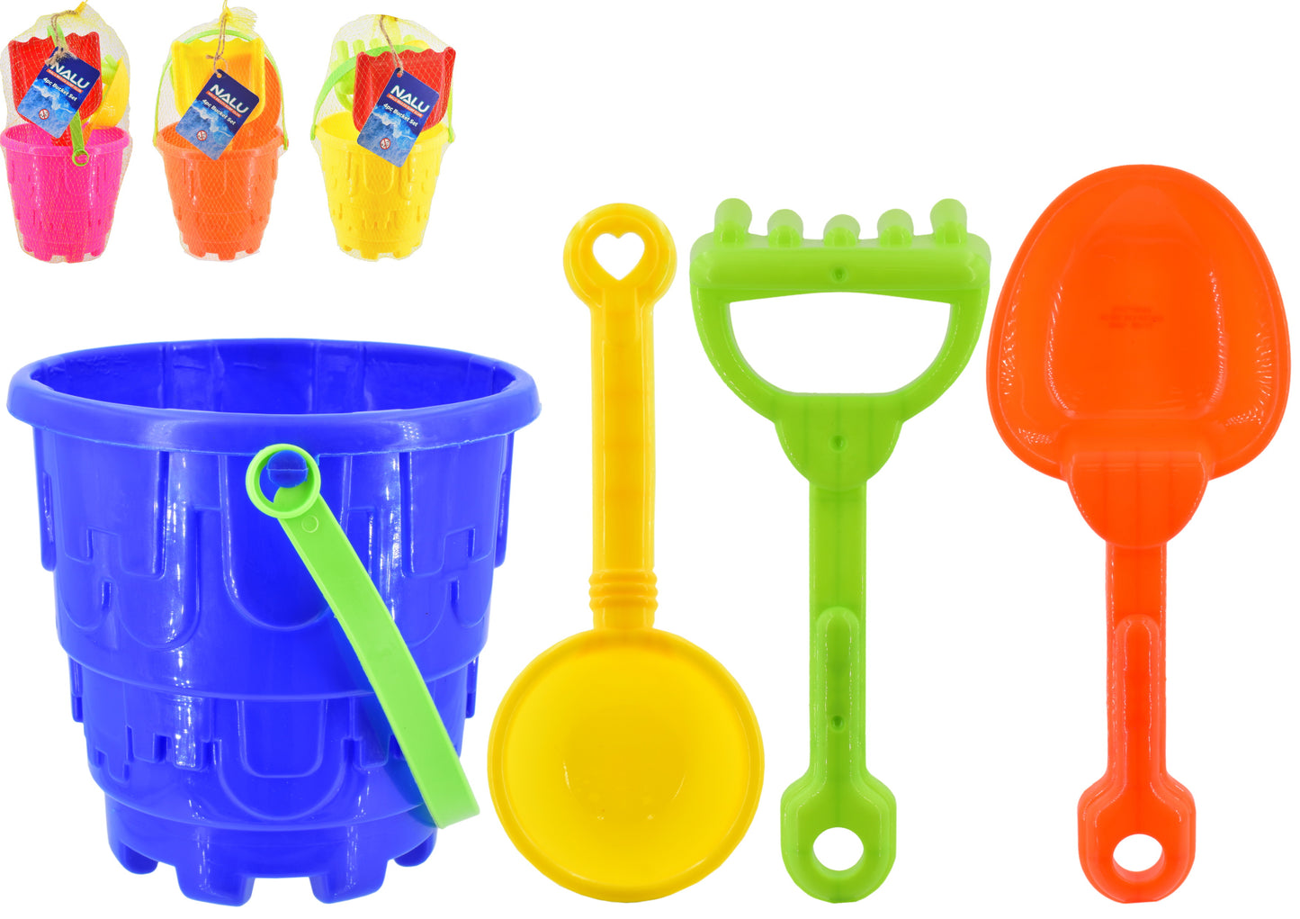 Ensemble de 4 seaux ronds Château Magique de 14 cm (5,5 po) pour un temps de jeu enchanté
