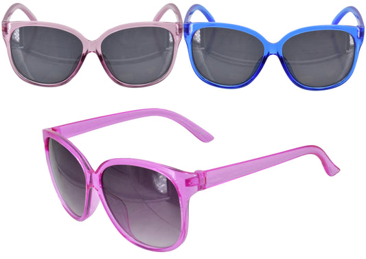 Stylish Girls Plastic Frame Sunglasses - Trendy 3 Assorted Designs