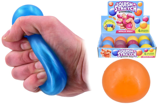 Stretchy Ball in Display Box: 4 Assorted Colors | Fun Stress Relief Toy