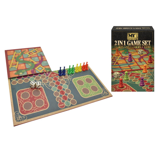 M.Y 2-In-1 Snakes & Ladders And Ludo Game Set | Fun Family Board Games