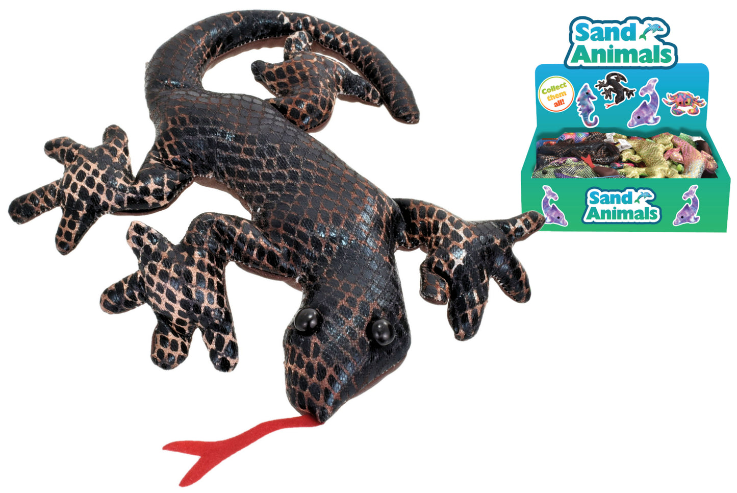 Adorable collection de 4 animaux en sable dans une boîte de présentation - Parfait pour la décoration de chambres d'enfants.