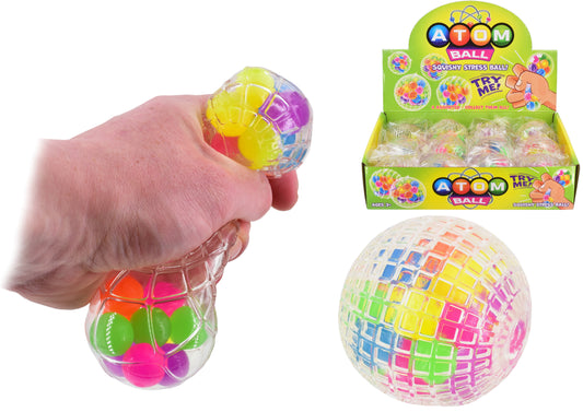 Explore Fun with 7.5cm Squishy Atom Balls - Assorted Colors in Display Box