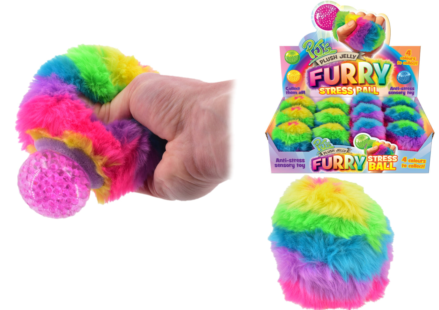 Plush Jelly Squeezer: Adorable Furry Ball in Display Box