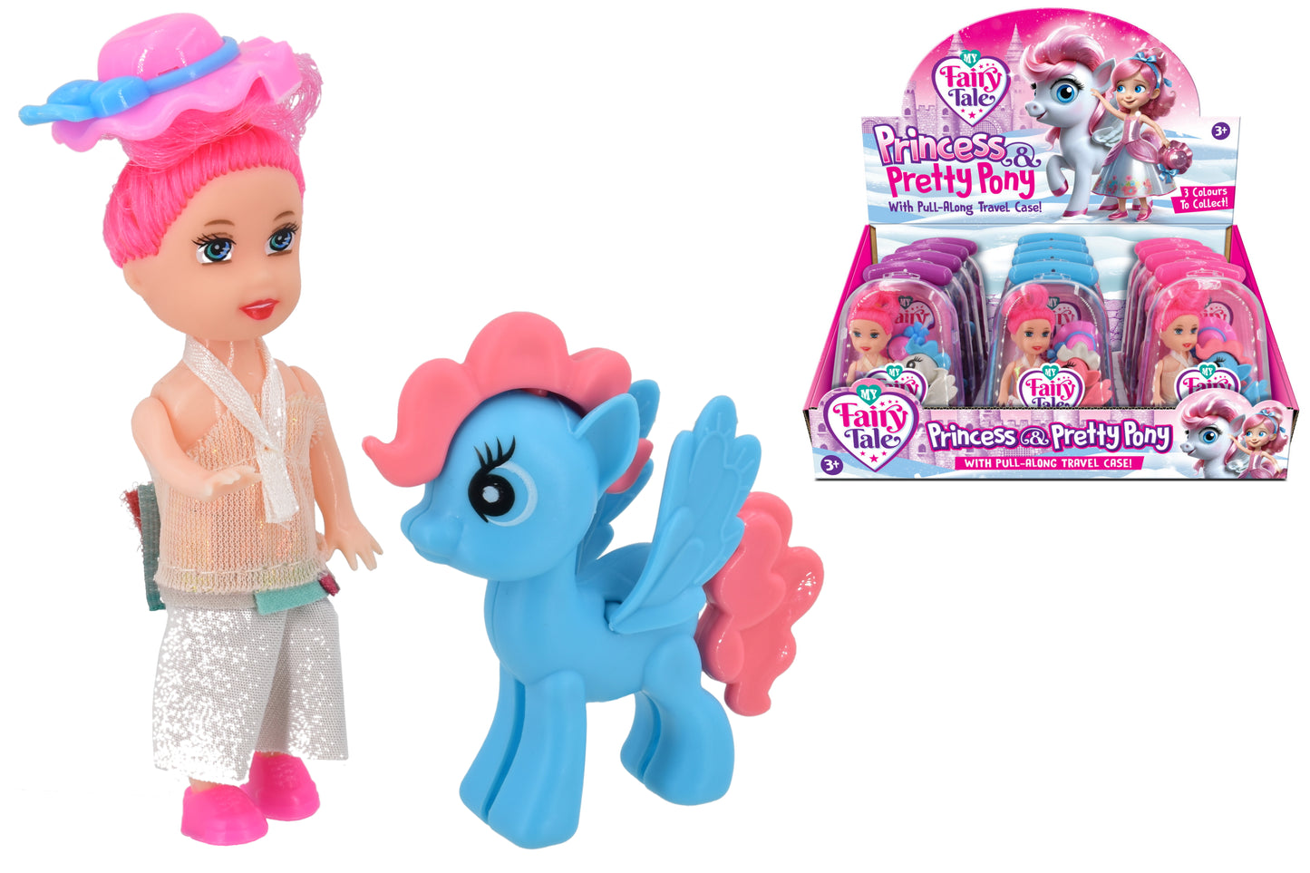 Adorables princesse et poney dans une valisette à roulettes