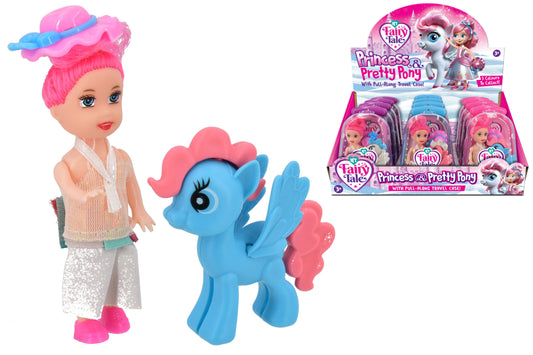 Adorable Princess and Pretty Pony in Pull Along Case