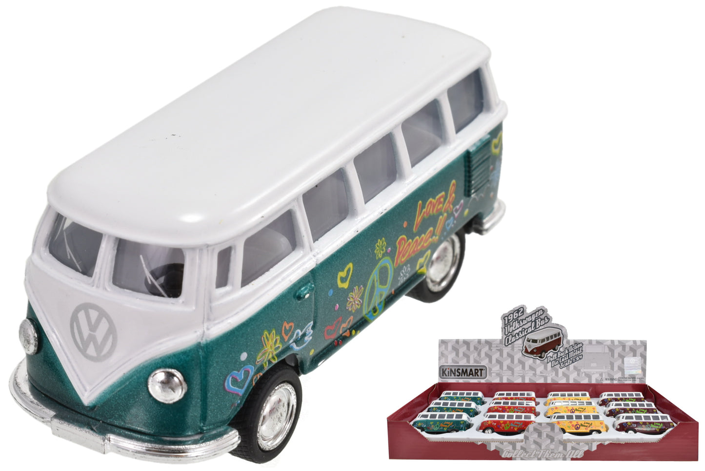 1:64 Scale Diecast VW Kombi Model with Tampo Print | Collectible Miniature for Enthusiasts