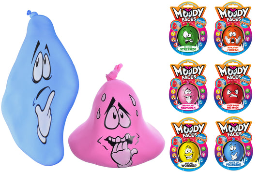 Moody Faces On Blistercard: Express Emotions with 6 Assorted Designs