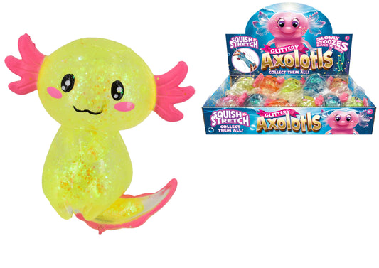 the Adorable Axolotl Squidgy Toy - 4 Assorted Colors - Display Box | Get Yours Today