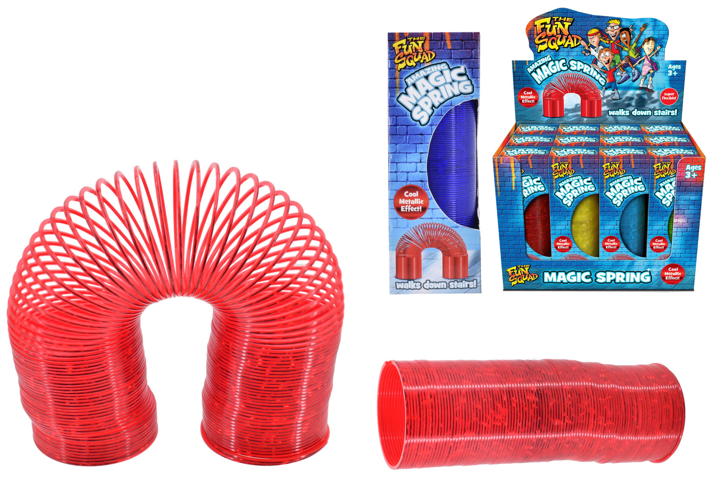 Ressort hélicoïdal en plastique à effet métallique – Boîte de couleur/Boîte de présentation