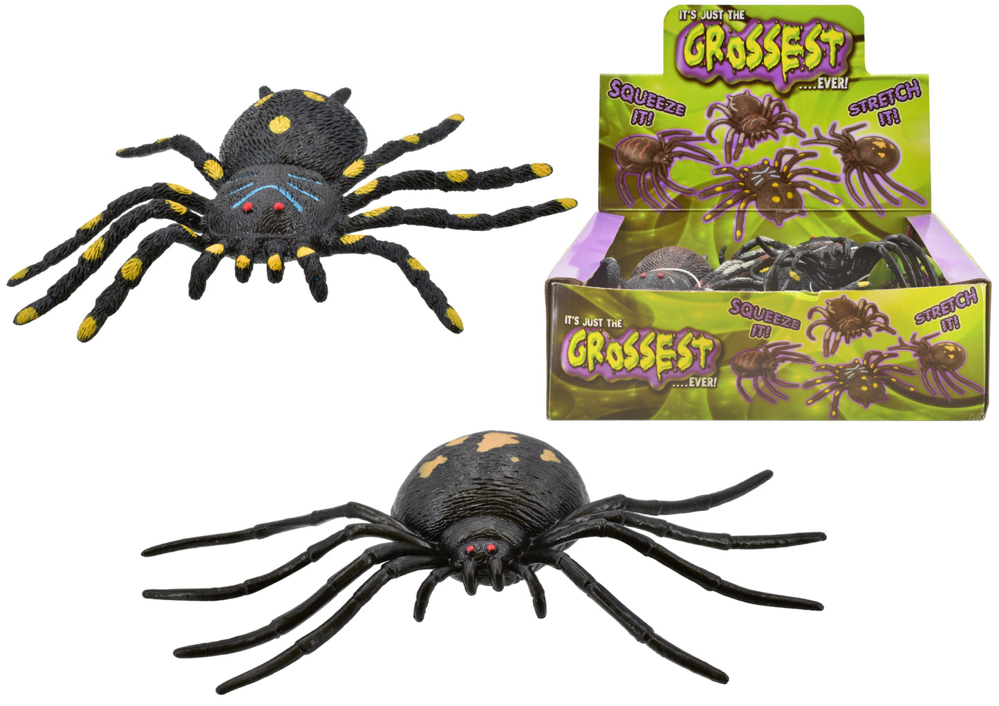 Amusez-vous à faire frissonner avec l'araignée TPR avec bille – Parfaite pour la décoration d'Halloween