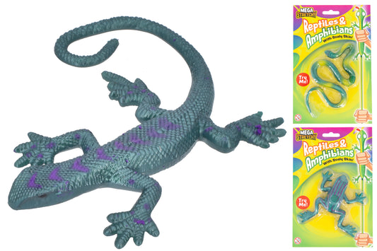 Stretchy Reptiles On Blistercard: Explore 3 Assorted Creatures