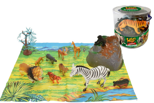 Discover Fun and Education with 18pc Wild Animals In Tub - 2 Assorted Sets