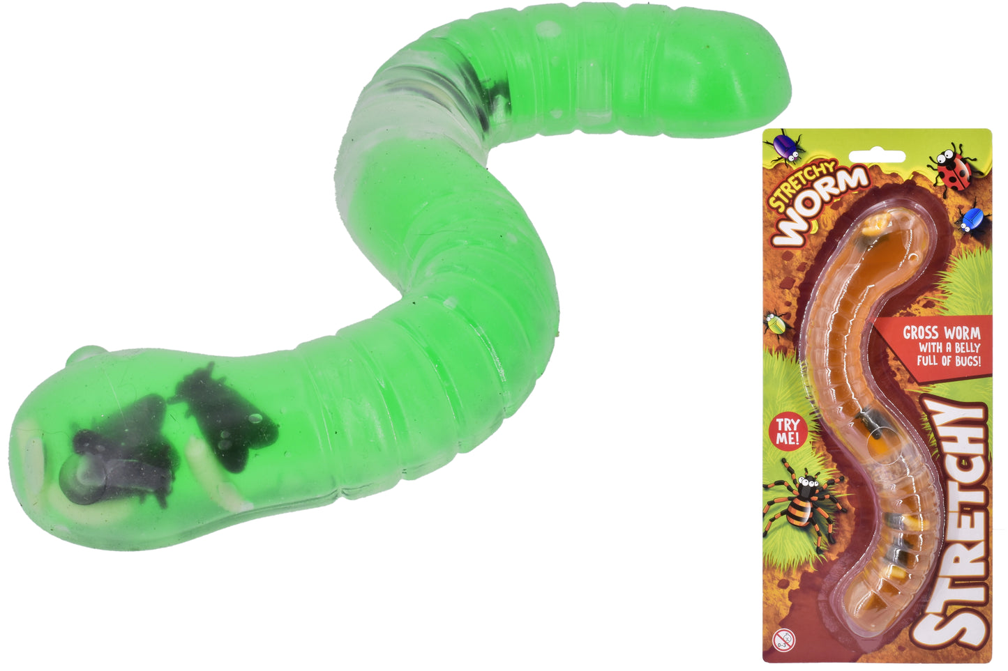 Divertissez vos enfants avec le jouet ver mangeur d'insectes visqueux et extensible