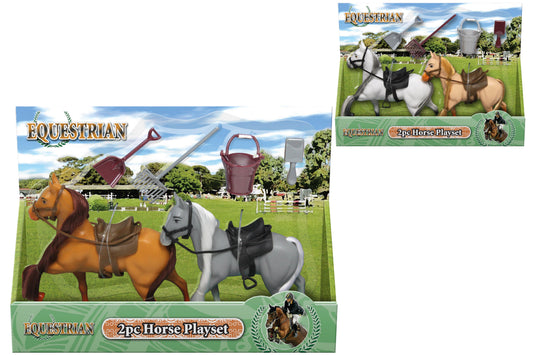 Upgrade Your Playtime with 2pc Horse Playset - Perfect for Imaginative Adventures