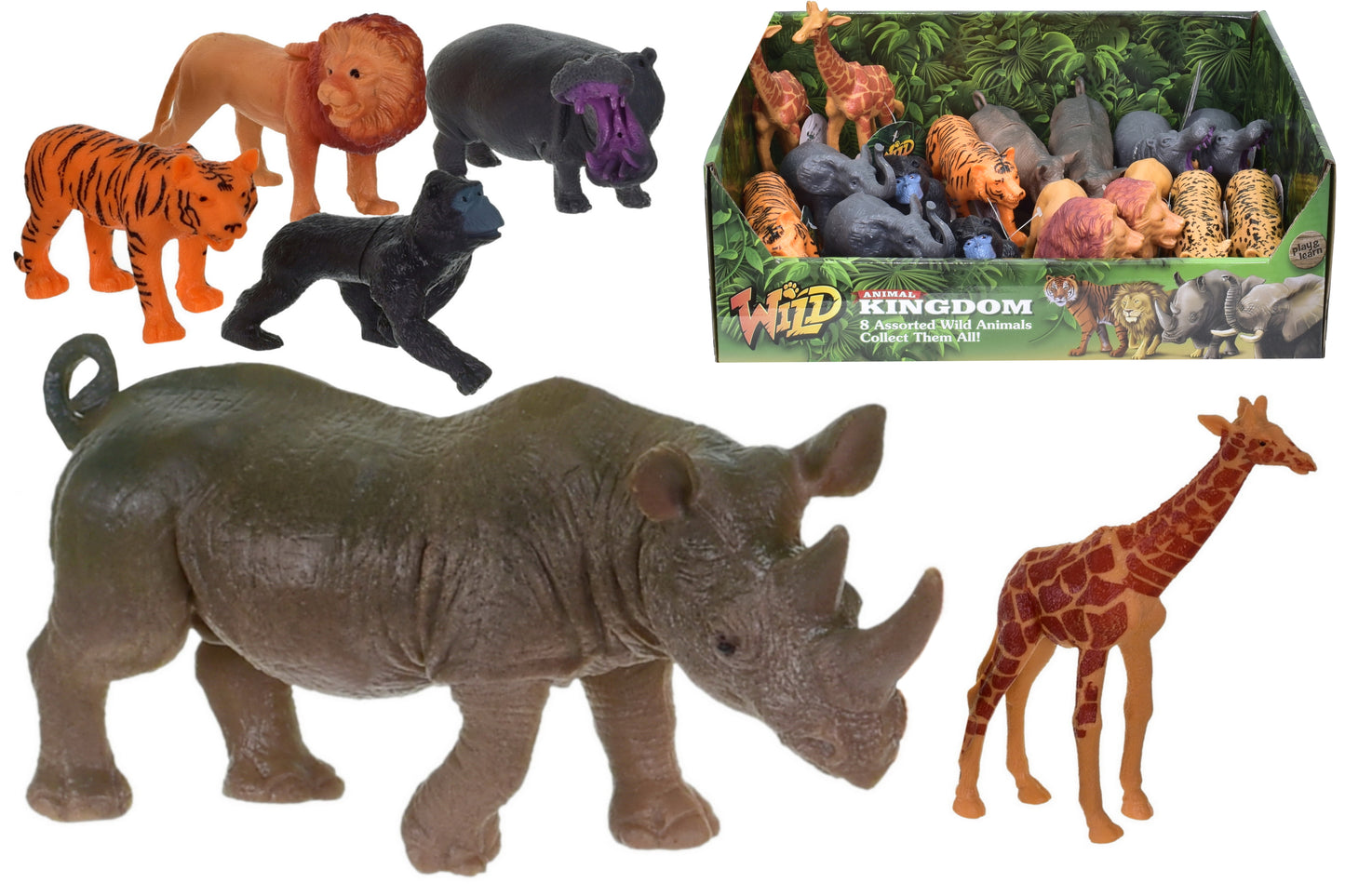 Les Meilleurs Animaux Sauvages en PVC dans une Boîte de Présentation - 8 Figurines Assorties