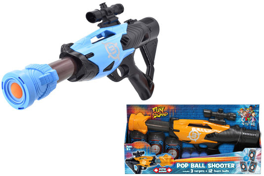 Fun Pop Ball Shooter With Can Targets | 2 Assorted Colors | Ideal for Indoor and Outdoor Play