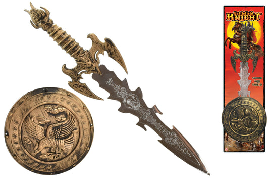 Sword and Shield Playset on Tie Card | Authentic Medieval Props for Role-Playing Adventures