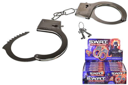 Authentic 'SWAT' Metal Handcuffs in Display Box | Buy Premium Police Grade Restraints