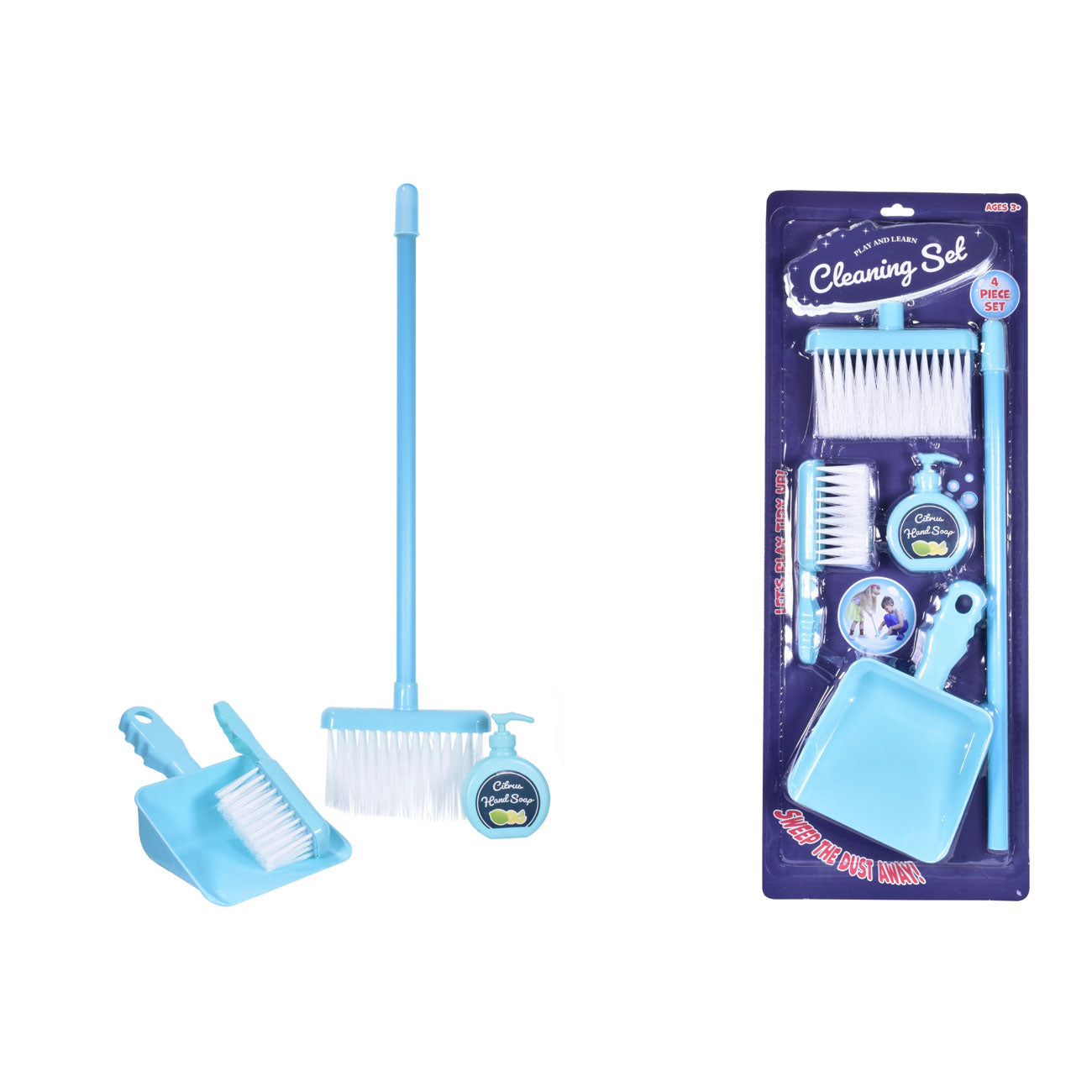 Ensemble de jeu de balayage et de nettoyage pour enfants - balai, brosse, pelle à poussière