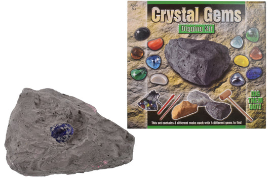 Discover Hidden Treasures: Crystal Gem Digging Kit in Printed Box