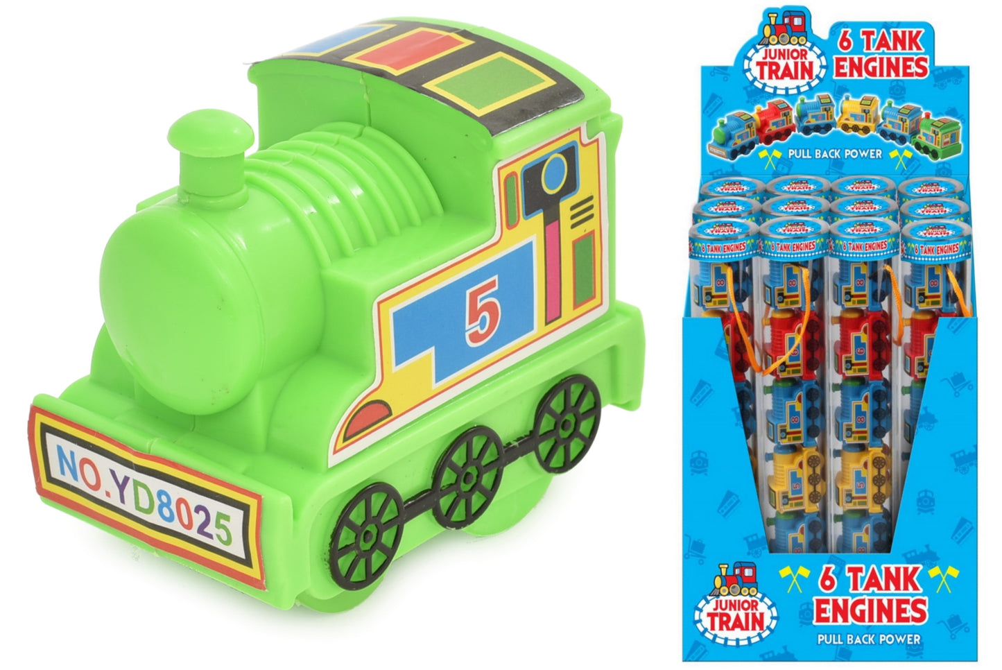 Faites rouler le jeu avec notre tube de 6 trains à rétrofriction