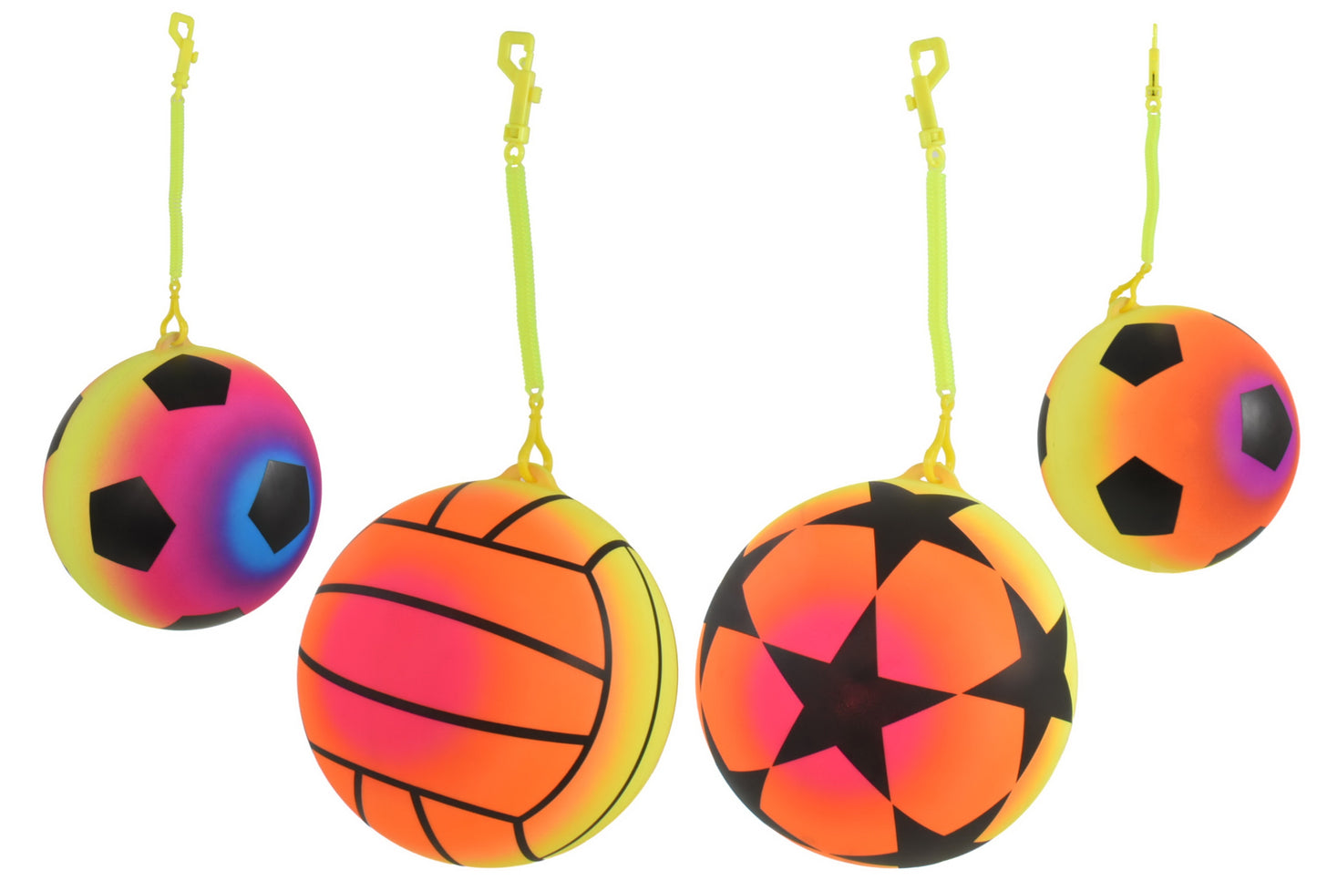 Colorful 10" Neon Balls With Keychain | Fun Accessories for Bags & Keys