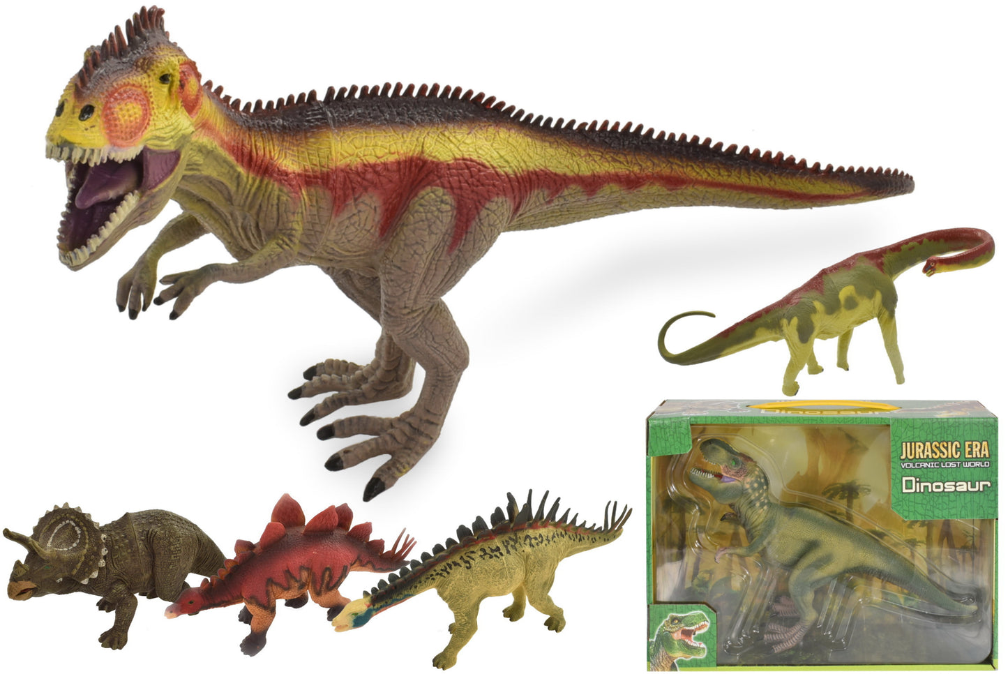 Ambiance rugissante assurée : figurines de dinosaures de 23 cm (6 modèles assortis) en boîte-fenêtre – Un délice jurassique