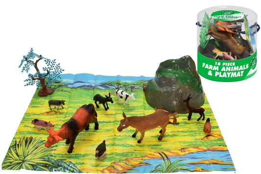 Discover 18pc Farm Animals In Tub - 2 Assorted | Perfect for Imaginative Play