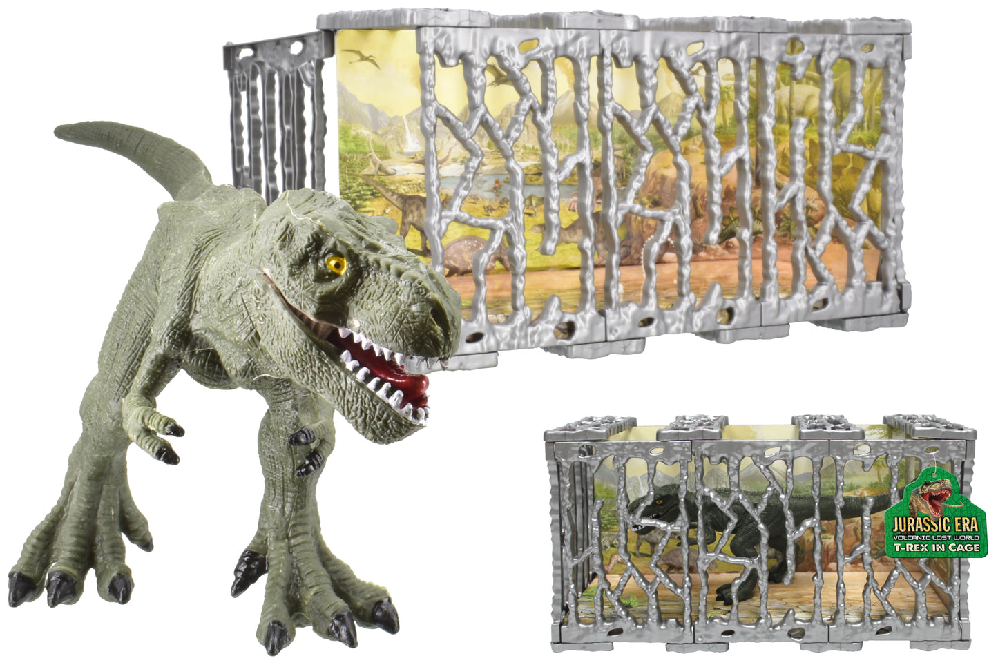 Captivant dinosaure T-Rex en cage