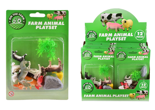 Farm Animals On Blistercard - Display Box | Fun Farmyard Figures for Kids