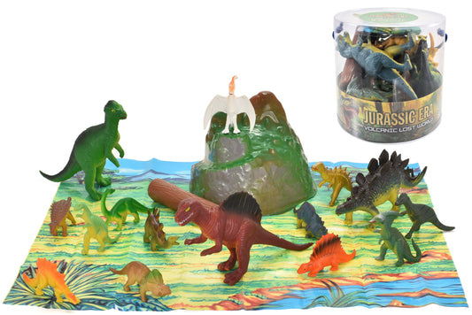 Discover Prehistoric Fun with 18pc Dinosaurs in Tub - 2 Assorted