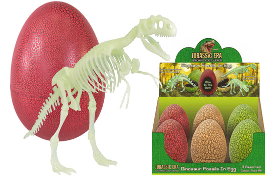 Squelette de dinosaure phosphorescent dans un grand œuf - Illuminez votre imagination