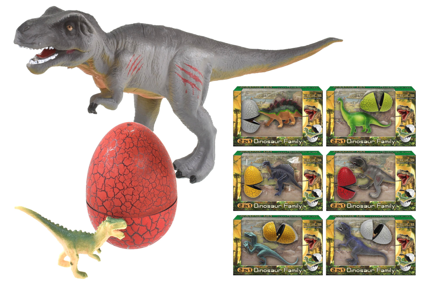 Adorable dinosaure avec bébé dans son œuf : Découvrez 6 variétés assorties