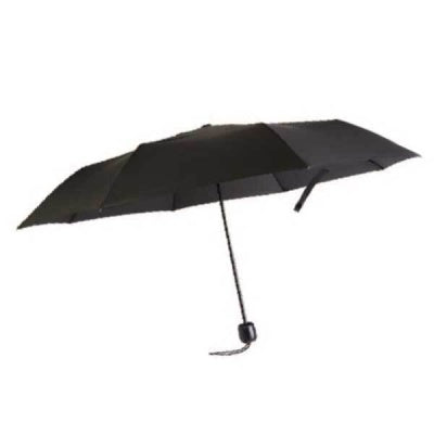 Manual Opening Super Lightweight Flat Folding Umbrella - Black