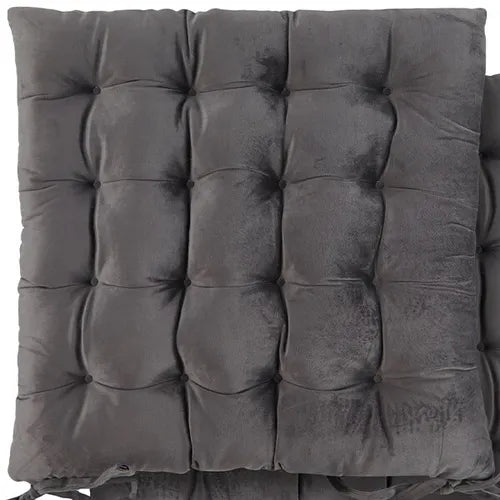 Luxury Seat Pad 40cmx 40cmx with Tie On Charcoal