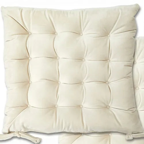 Luxury Seat Pad 40cmx 40cmx with Tie On Cream