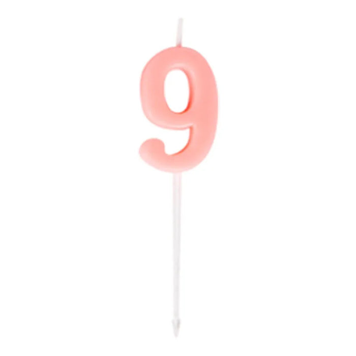PINK NUMBERS BIRTHDAY CANDLES NUMBER 9