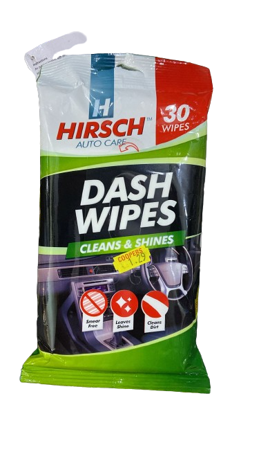 HIRSCH DASH WIPES CLEANS & SHINE - 30 Wipes