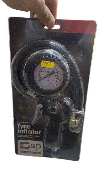 Pistolet de gonflage de pneus SIP Air portable 116 psi Manomètre Compresseur d'air 02142