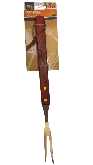 Fourchette de barbecue avec manche en bois