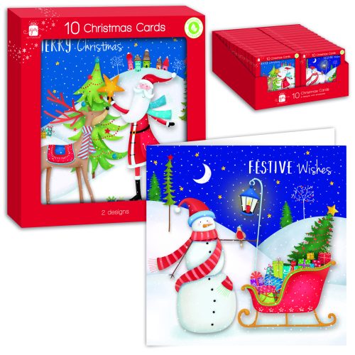 10 Square Whimsical Christmas Cards