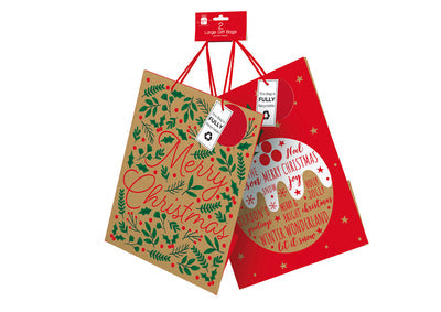 Lot de sacs cadeaux traditionnels en kraft Giftmaker